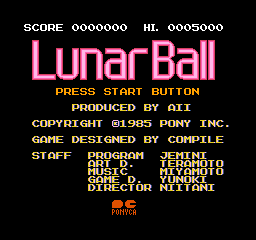 Lunar Ball Title Screen